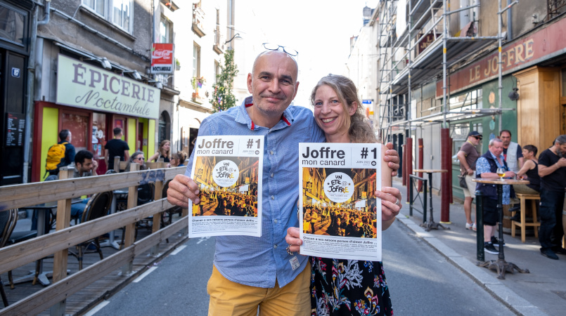 Rebecca et Jean-Marc, figures de la rue et créateurs de « Joffre mon canard » © Patrick Garçon / Nantes Métropole.