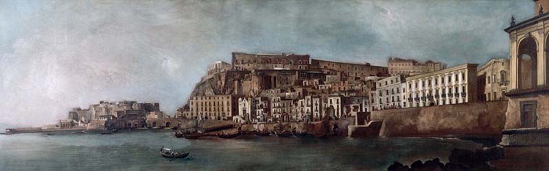 Un paysage anonyme de la ville de Naples datant du XVIIIe siècle. © Droits réservés.