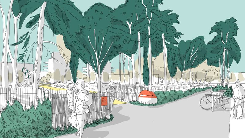 Les habitants pourront profiter d’un parc de 6 ha ouvert sur la ville. © Atelier super8