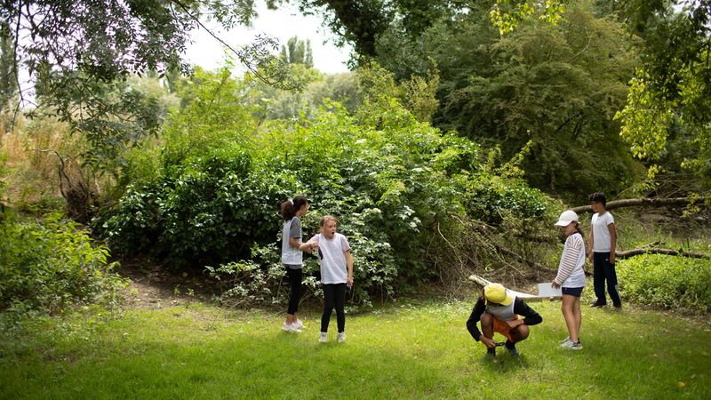 Une journée d’expédition au parc Beaulieu offerte aux CM2 clôt le tout nouveau parcours nature proposé par la Ville de Nantes aux écoliers nantais.© Ludovic Failler