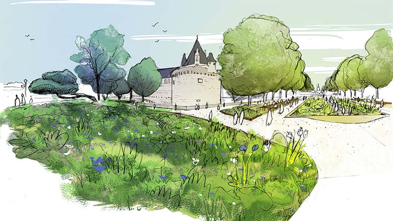 Fin 2025, le parking Duchesse-Anne laissera place à un jardin de 2100 m2. © Phytolab Fin 2025, le parking Duchesse-Anne laissera place à un jardin de 2100 m2. © Phytolab